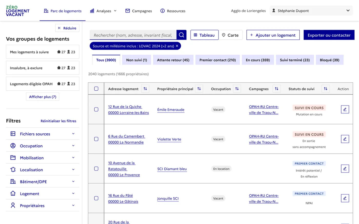Zéro Logement Vacant — new housing stock interface