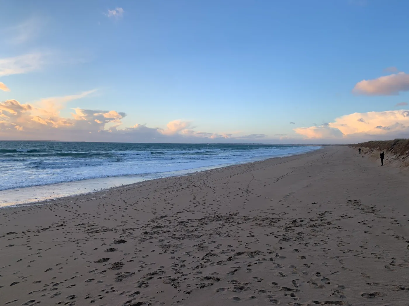 Plouhinec beach, with a view of Groix island, in Morbihan